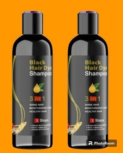 Unisex Instant Black Herbal Hair Dye Shampoo for Grey Hair Coverage Shampoo 3 in 1(100ml) Pack Of 2 - NEXTLEVEL 
