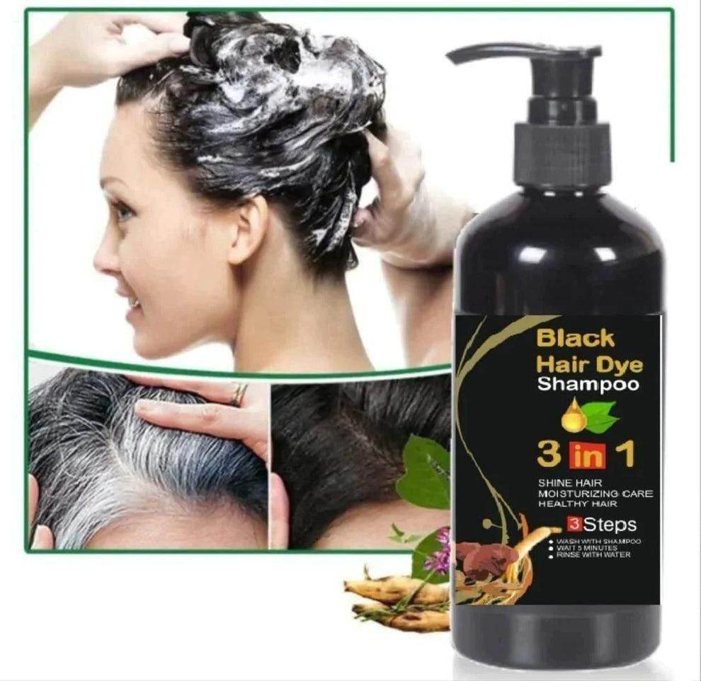Unisex Instant Black Herbal Hair Dye Shampoo for Grey Hair Coverage Shampoo 3 in 1(100ml) Pack Of 2 - NEXTLEVEL 